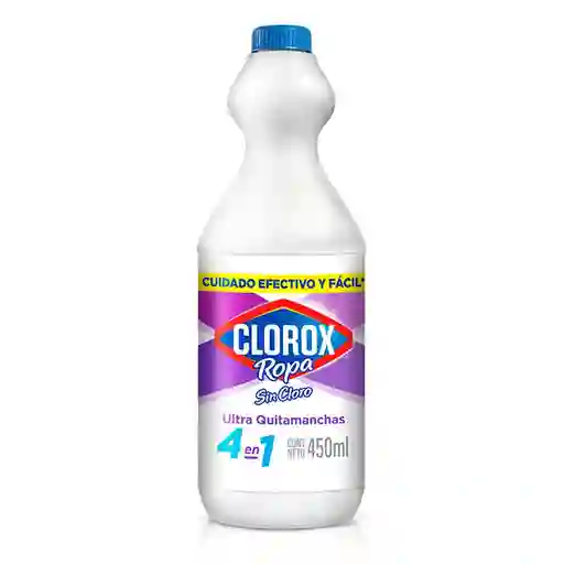 Quitamanchas Sin Cloro Clorox Ropa 4 en 1 Blanca 450 mL
