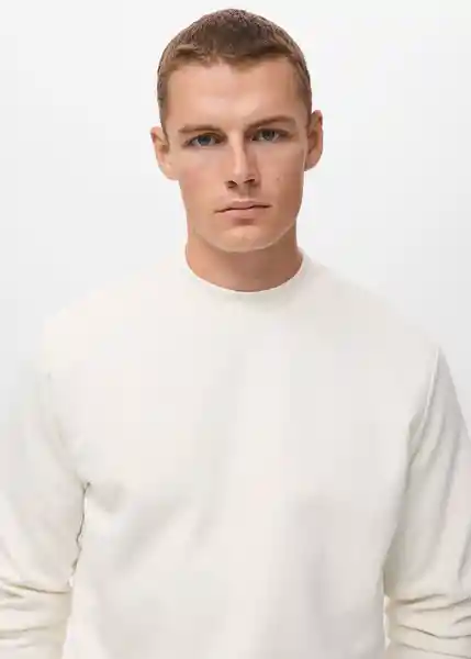 Buzo Sudadera Nola Blanco Talla L Hombre Mango