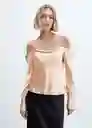 Blusa Mafalda Crudo Talla S Mujer Mango