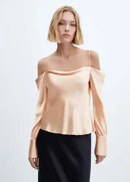 Blusa Mafalda Crudo Talla S Mujer Mango
