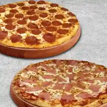 2 Pizzasgrandes de 8 Xciones Cada una