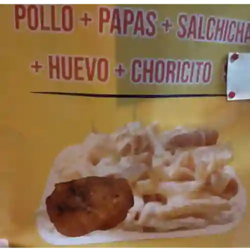 Salchipapa + Pollo Apanado