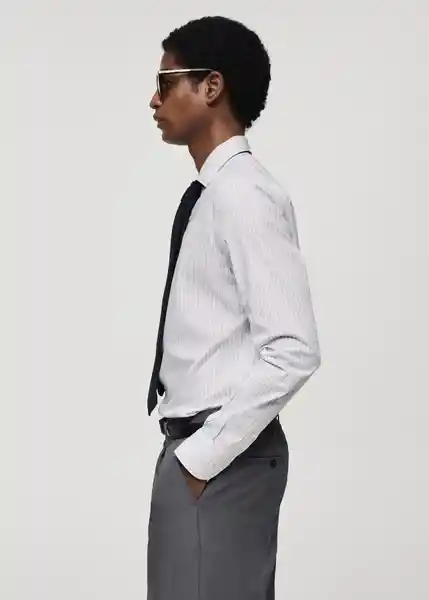 Camisa Vecchia Blanco Talla L Hombre Mango