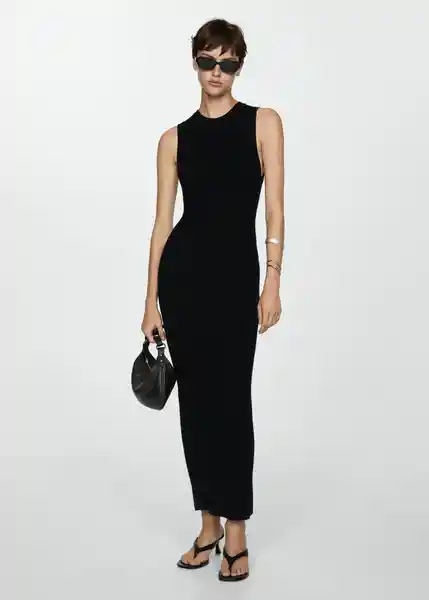 Vestido Fine Negro Talla XS Mujer Mango