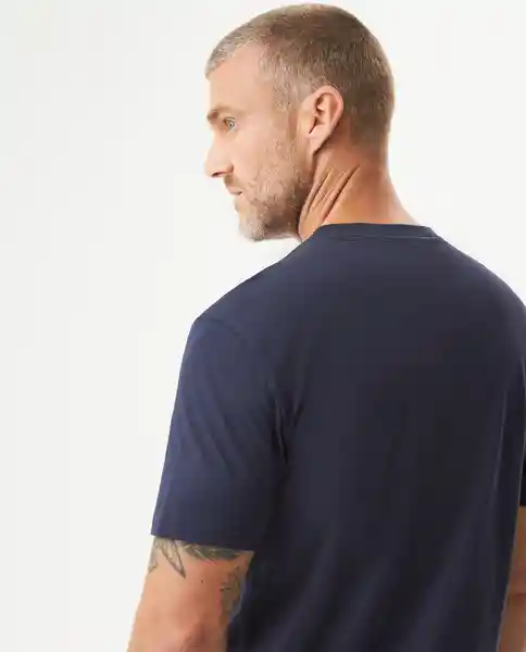Camiseta Básica Cuello U Azul Dark Ultraoscuro L Chevignon