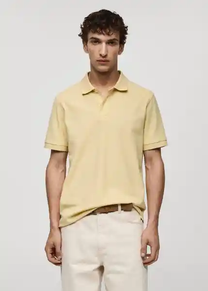 Camisa Polo Rea Amarillo Pastel Talla S Hombre Mango
