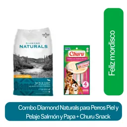 Combo Diamond Naturals Perros Salmón y Papa + Churu Pollo Salmón