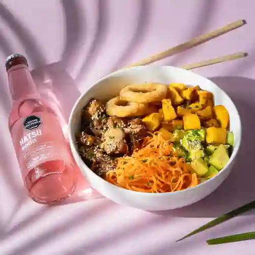 Combo poke sushi pollo teriyaki