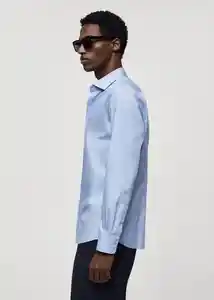 Camisa Palmar Celeste Talla M Hombre Mango