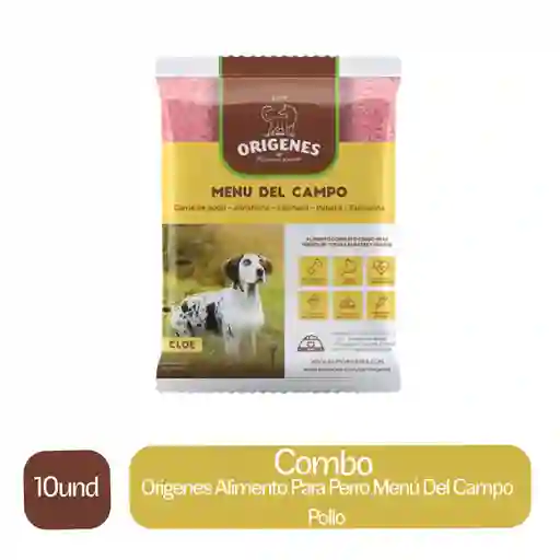 10 x Origenes Alimento Para Perro Menu Del Campo Pollo