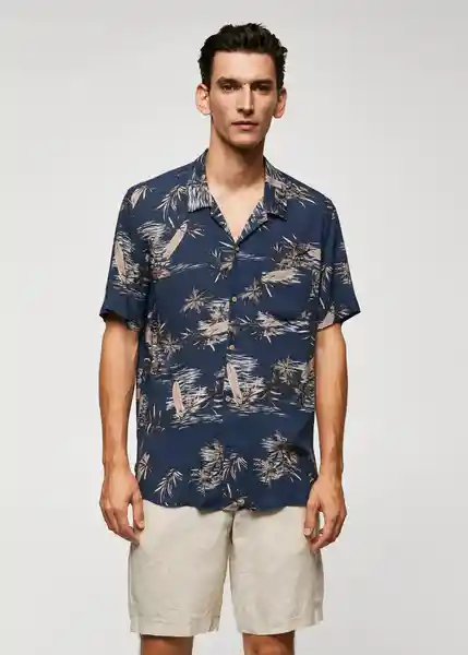 Camisa Phuket-H Azul Talla L Hombre Mango