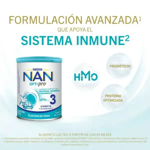 Fórmula infantil en polvo NAN OPTIPRO 3 x 800g