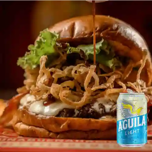 Combo Hamburguesa 747 Master + Aguila Light Lata 330ml