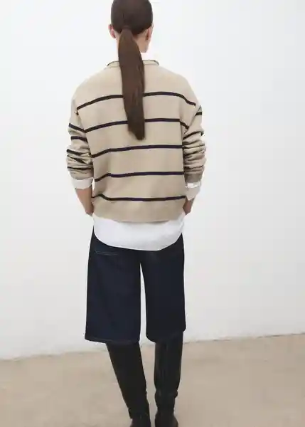 Saco Jersey Marina Piedra Talla S Mujer Mango