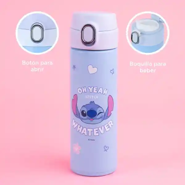 Botella Aislante Serie Disney Stitch Azul 420 mL Miniso