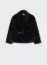 Abrigo Peluche Negro Talla 21 Mango Girl Mango