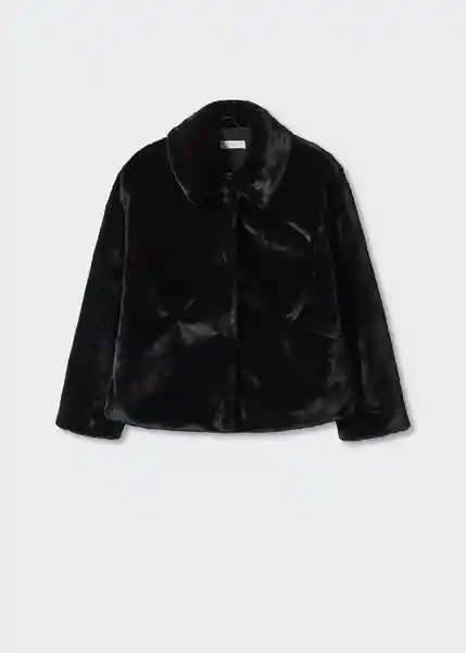 Abrigo Peluche Negro Talla 21 Mango Girl Mango