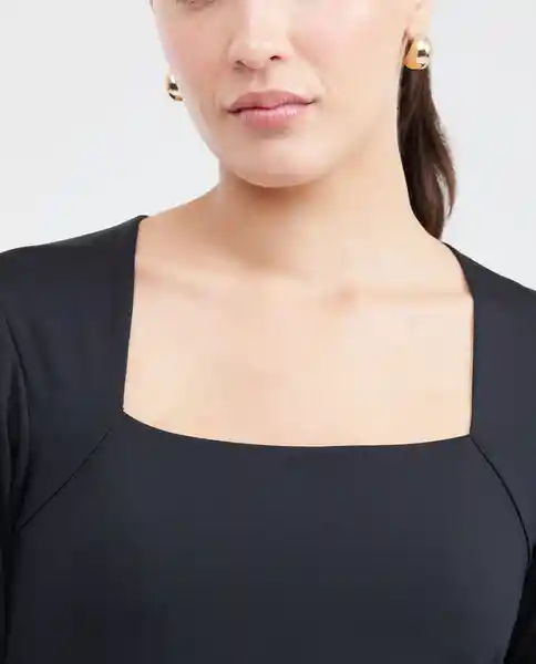 Camiseta Squareneck Negro Noche Ultra Oscuro T. L Chevignon