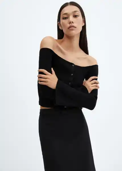 Cárdigan Laurent Negro Talla L Mujer Mango