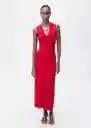 Vestido Moiso Rojo Talla S Mujer Mango