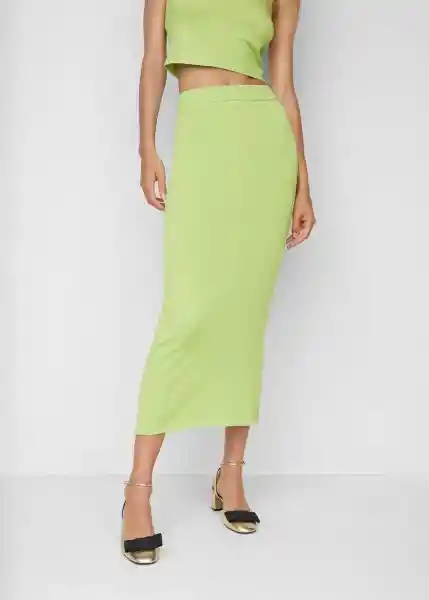 Falda Obie-W Verde Talla S Mujer Mango