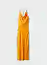 Vestido Griega Naranja Talla M Mujer Mango