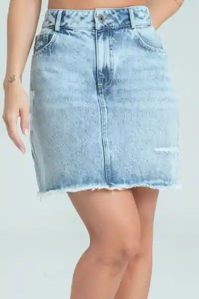 Falda Denim Dallas Color Azul Medio Talla 8 Ragged