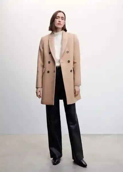 Abrigo Dali Camel Talla 27 Mujer Mango