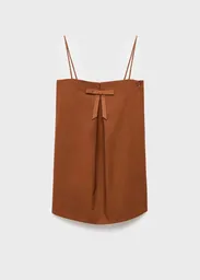 Vestido Lazito Camel Talla M Mujer Mango