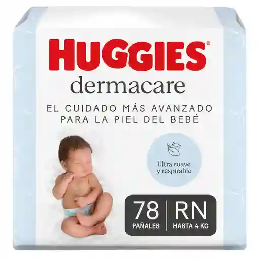 Pañales Huggies Dermacare Etapa 0/RN Con Corte Umbilical 78 Und
