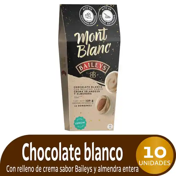 Mont Blanc Bombones de Chocolate Blanco Rellenos con Baileys