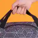 Lonchera Con Formas Geométricas Lineas Blanco y Negro Miniso