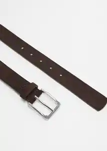 Cinturón Suede Chocolate Talla 90 Hombre Mango