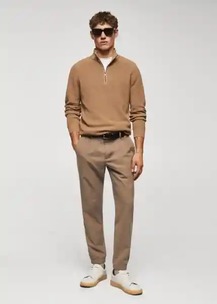 Pantalón Murlo Beige Talla 38 Hombre Mango