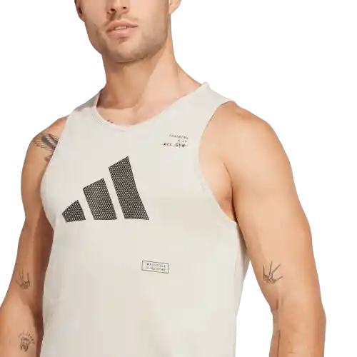 Adidas Camiseta Manga Sisa Entrenamiento Hombre Beige Talla S