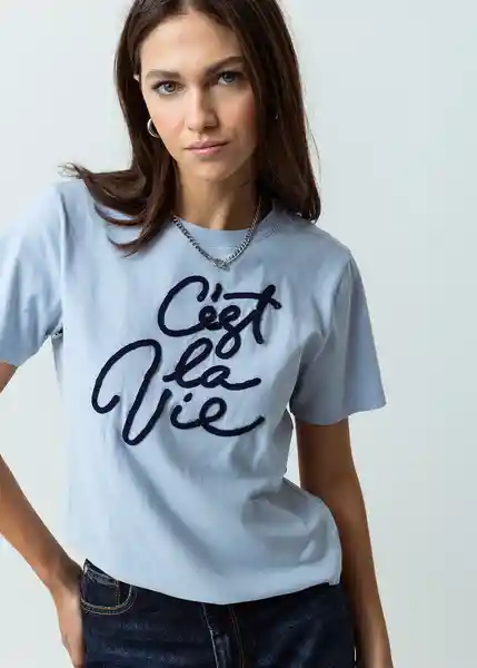 Camiseta Mujer Azul Zen Claro Talla M 402G002 Naf Naf