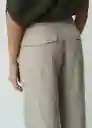 Pantalón Doha Gris Aluminio Claro Talla 10 432G376 Naf Naf