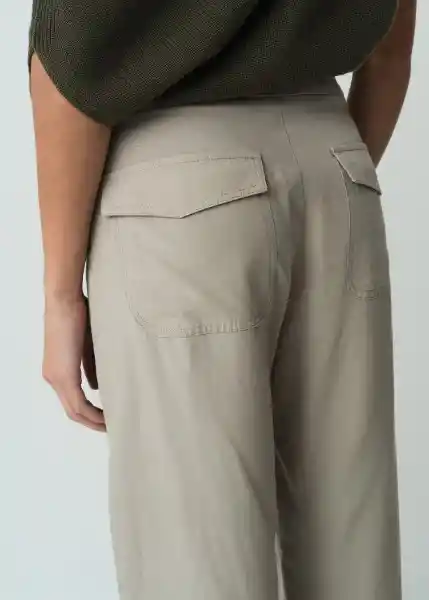 Pantalón Doha Gris Aluminio Claro Talla 10 432G376 Naf Naf