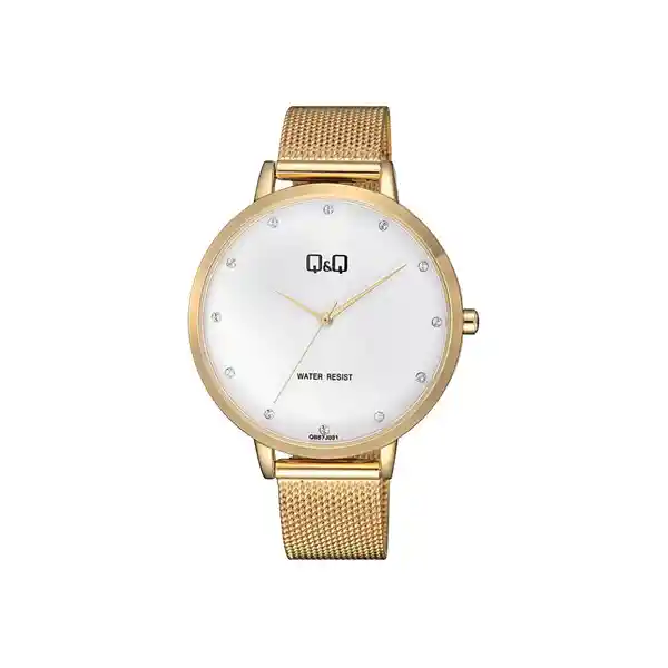 Q&Q Reloj Dorado Para Mujer Qb57J031Y