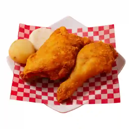 1/4 Pollo muslo y contra