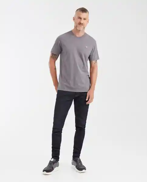 Camiseta V Neck Masculino Gris Fierro Oscuro Talla S Chevignon