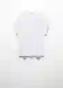 Camiseta Lint Blanco Talla S Mujer Mango