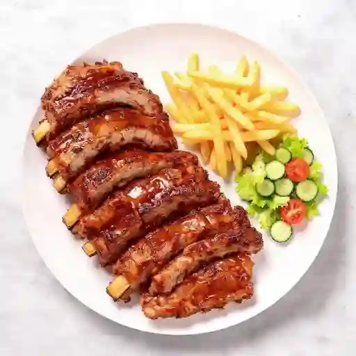 Costillas Bbq X300g + Papas + Ensalada