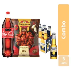 Combo Alitas Bbq + Cerveza Corona + Coca Cola