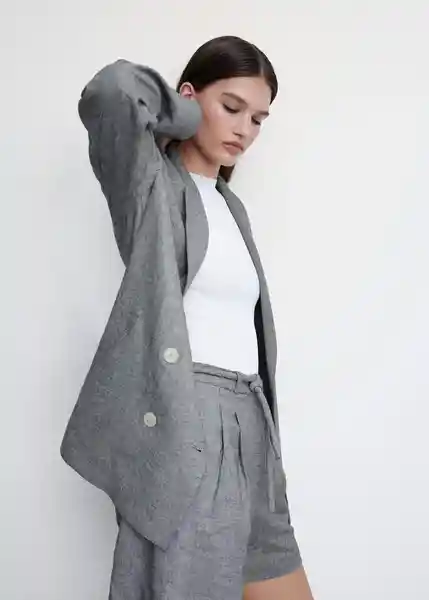 Blazer Americana Farah Gris Talla 18 Mujer Mango