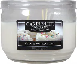 Candle Lite Material: Cera. Marca: . Vela Circular. Alta. Recipiente De Vidrio Con Tapa. Aroma A Crema De Vainilla. Contiene 283 G. Sku 153482. Sku 76001344306