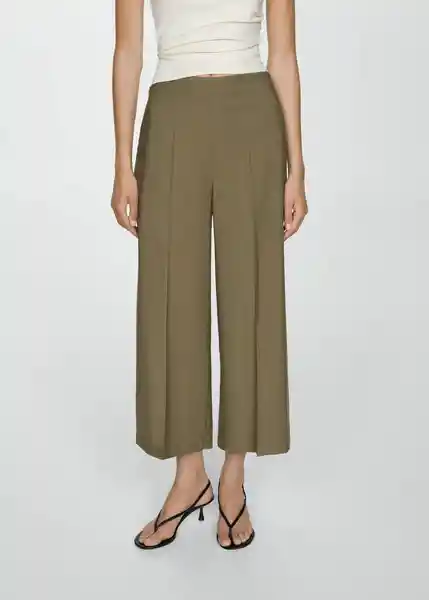 Pantalón Lidof Khaki Talla L Mujer Mango