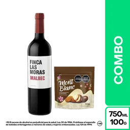 Combo Finca Las Moras Vino Tinto Malbec + Montblanc Choconueces