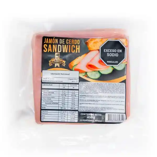 Madrileña Jamón Cerdo Sandwich