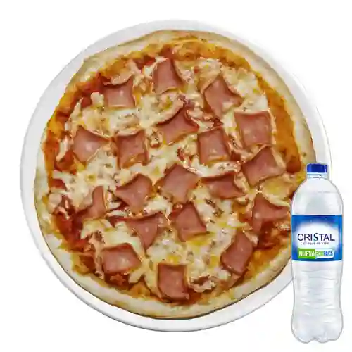 Combo Pizza Jamón y Queso + Cristal Sin Gas 600 ml